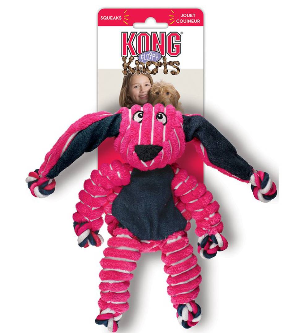 KONG - Scrunch Knots Scoiattolo - Gioco Interattivo Per Cani S/M 23 Cm