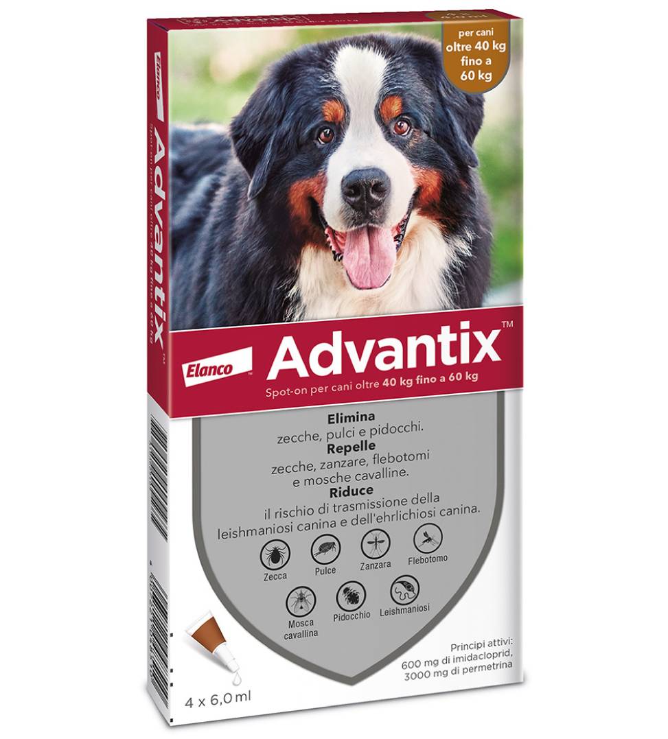 Advantix Spot-On Cani Gocce Antiparassitarie 10-25 kg 4 Pipette