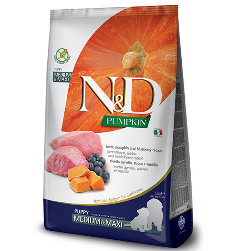 Farmina - N&D Pumpkin Dog - Medium&Maxi Puppy - Agnello/Mirtillo - 2.5kg