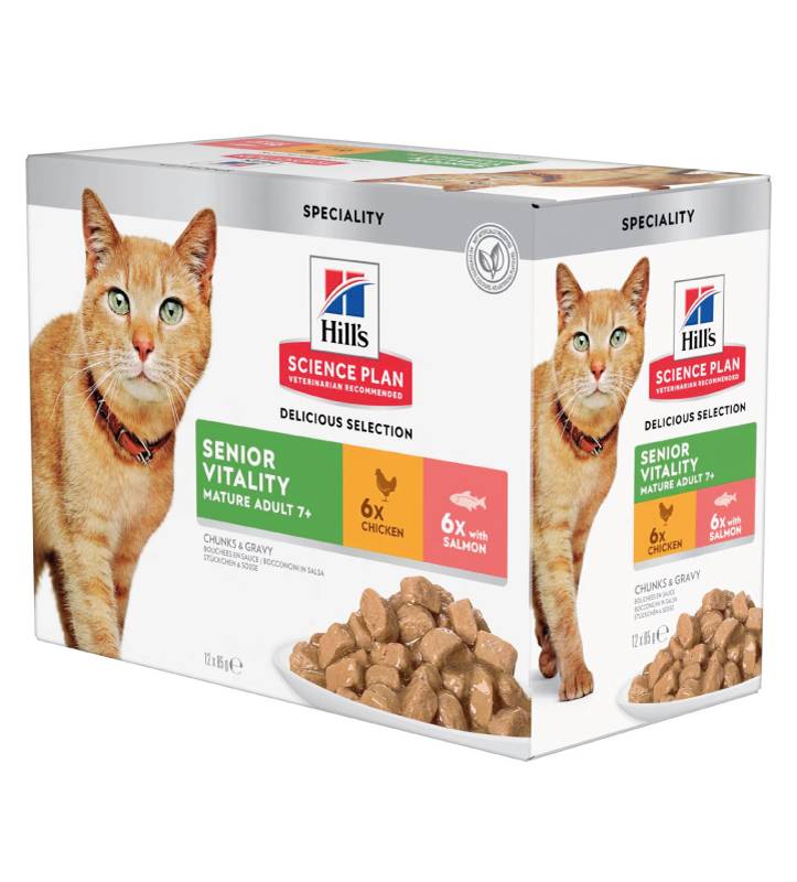 Hill's - Science Plan Cat - Mature - Senior Vitality - Multipack - 12 buste da 85g