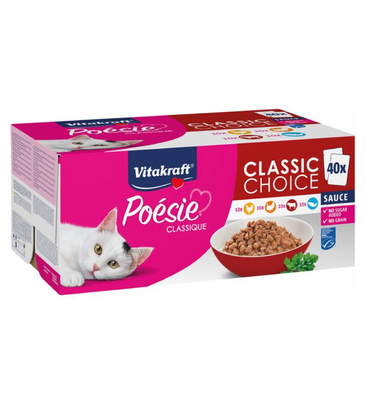 Vitakraft - Poesie Classique - Adult - Classic Choice - In Salsa - 40 buste da 85g