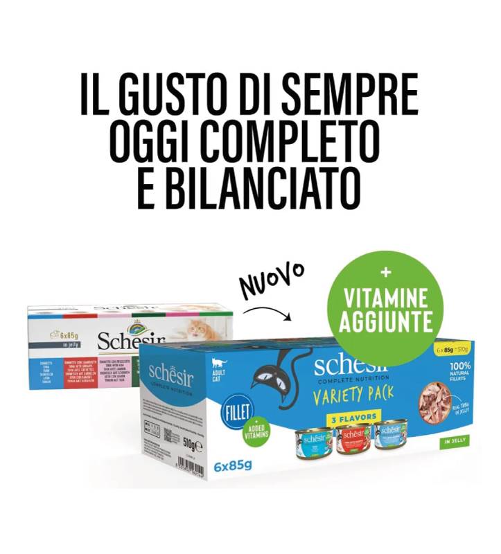 Schesir Cat - Multipack Lattine - In Gelatina - Gusti Misti - 6x85g