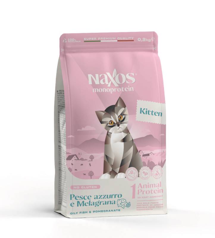 Naxos Cat - Monoprotein - Kitten - Pesce Azzurro e Melagrana - 300gr
